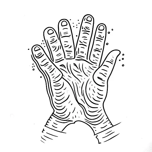 Hand Reaching For A Hand In The Water