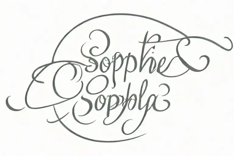 A Tattoo Of My Wife Name Sophia In Cursive