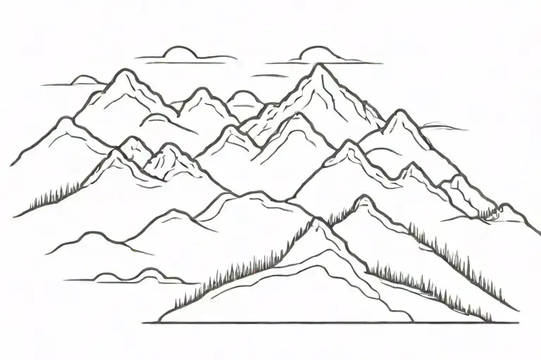 Mountain Range Wirh Country Roads Take Me Home