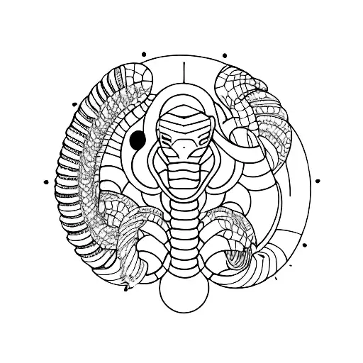 Cobra Red Ink Line Back Piece