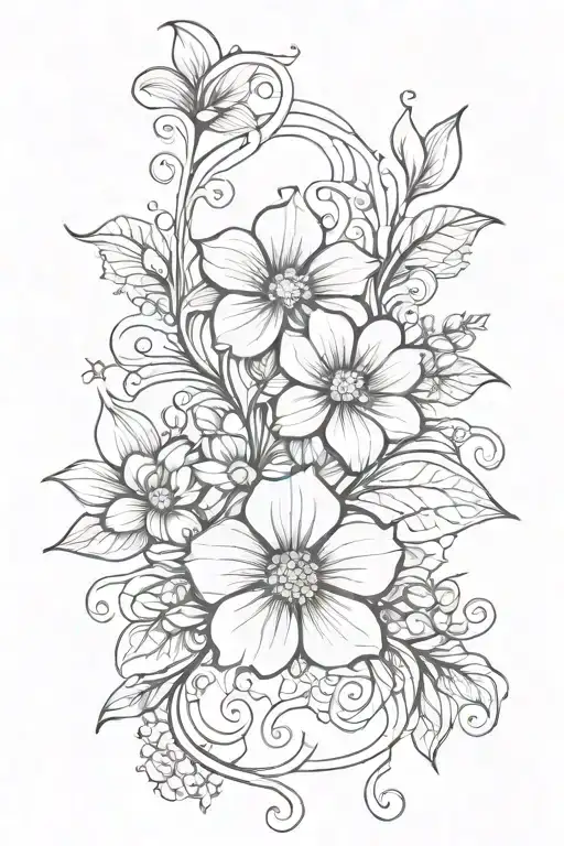 Gothic Filigree And Flowers Intertwined