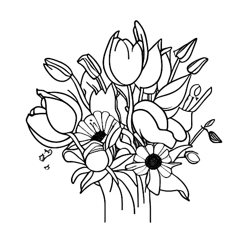 Tulip And Wildflower Bouquet