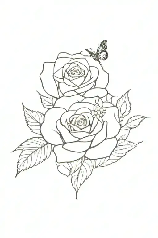 Roses And Plants Growing Out Of A Scar With A Butterfly On The Plants