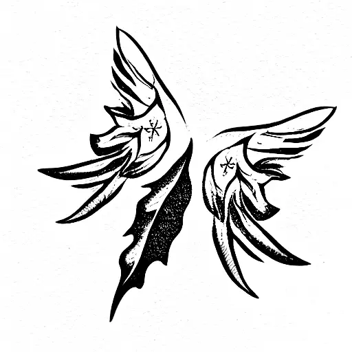 Angel Wings With Poinsettia Flower Wrap