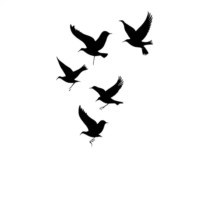 5 Birds On A Discreet Pen