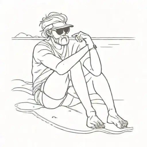 Chill Guy In A Beach Scene