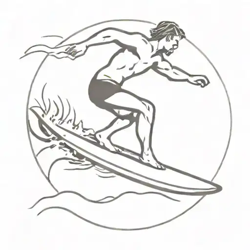 Guy Surfing In A Beach