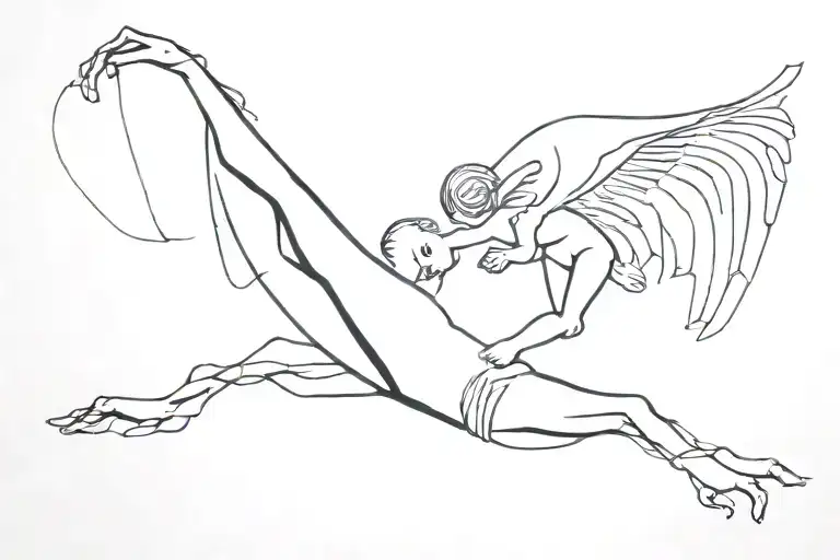 Baby Being Lifted By Glasgow Crane In Silhouette