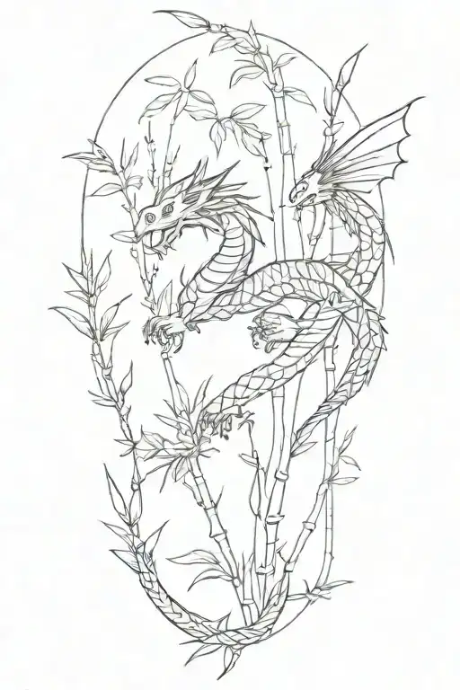 Dragon And Bamboo Forest