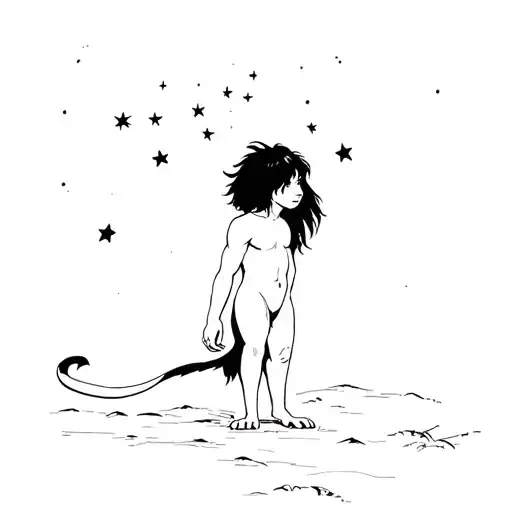 Mowgli From Djungle Book Looking In The Stars
