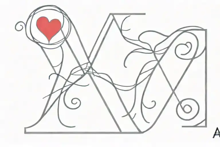 Initial A And Heart