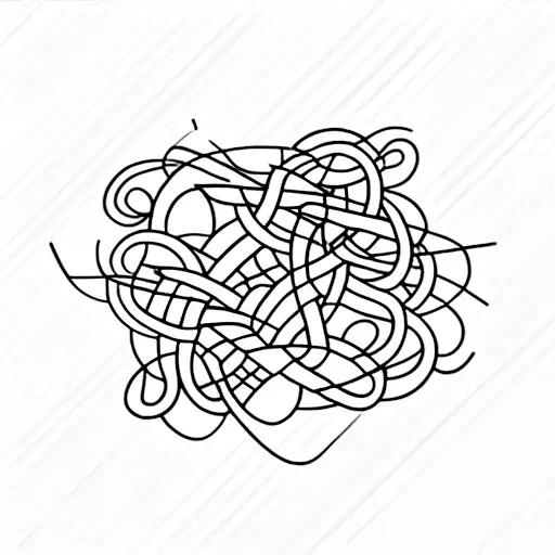 Three Tangled Lines Turned Into Straight And Organized Lines That Are Different In Colors