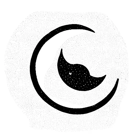 Crescent Moon With Flowers On The Outer Border