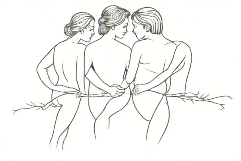 Sibling Tattoo For 2 Sisters And One Brother