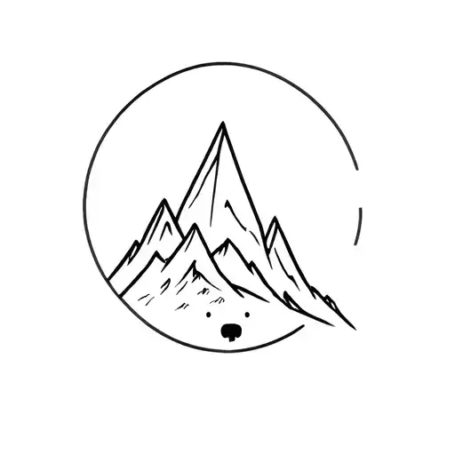 Mountain Range With Bear