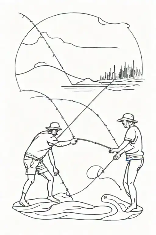 Two People Fishing