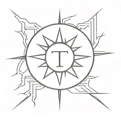 A Sun With The Letter T In It