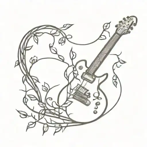 Vines Growing Around An Electric Guitar