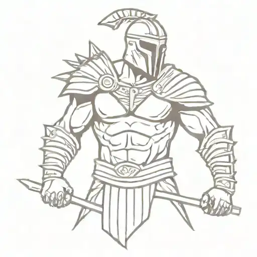 Gladiator Warrior Stnading Front View