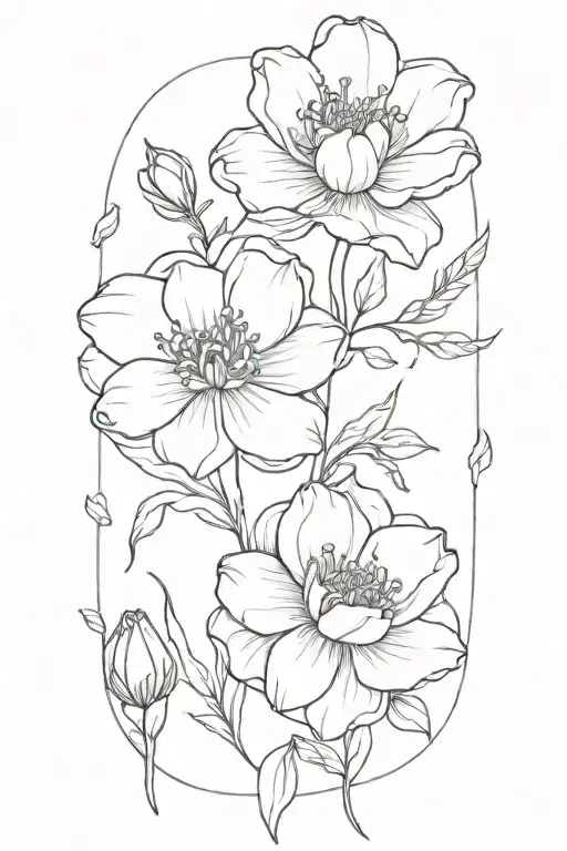 Birth Flower Tattoo Design