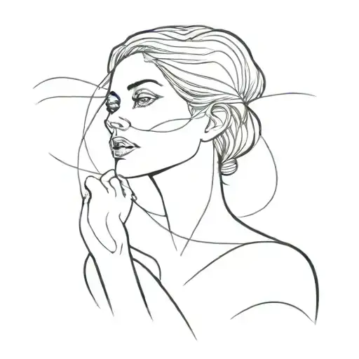 One Line Art Woman