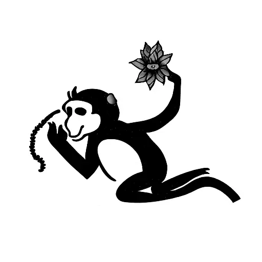 Monkey Smoking Weed In An Astronaut Suit And Holding A Flower