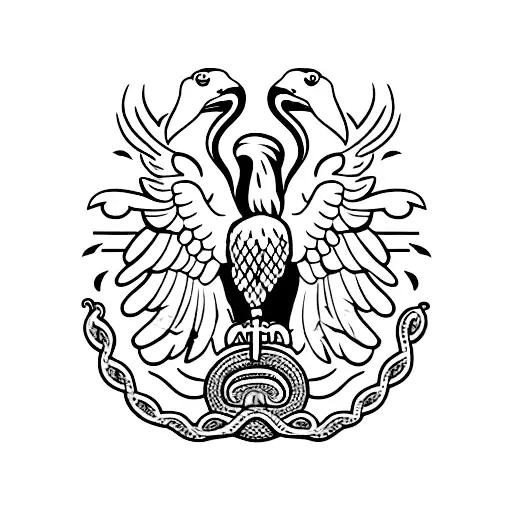 Mexican Eagel With Snake In Mouth Standing On Swedish 3 Crowns From Stockholm