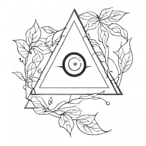 Triangle With Negative Space Eye Surrounded By Trees And Vines