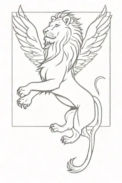 Lion With Wings Spread