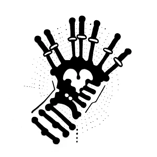 Skeleton Hand Playing Moog Synthesizer