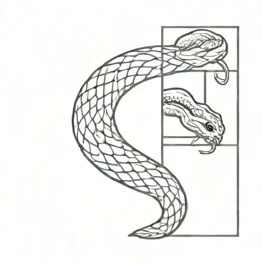 Japanese Letter With Snake Wrapped