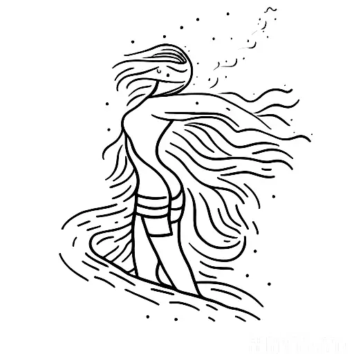 Woman Walking Through Fire