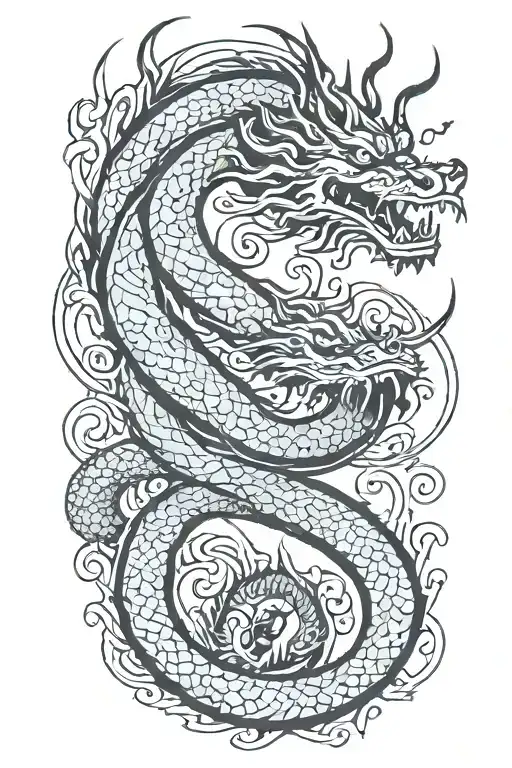 Korean Dragon And Flourish