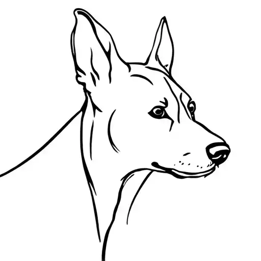 Silhouette Of A Profile Dog In Profile