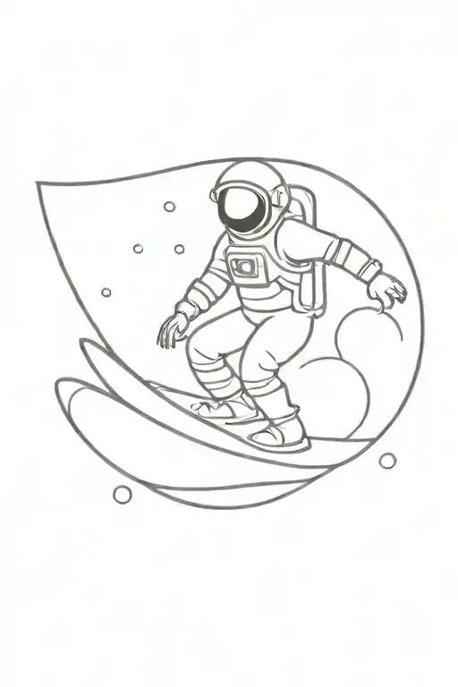 Astronaut Surfing In Space