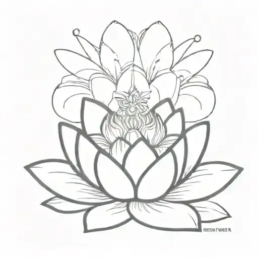 Lotus Flower And God Holding