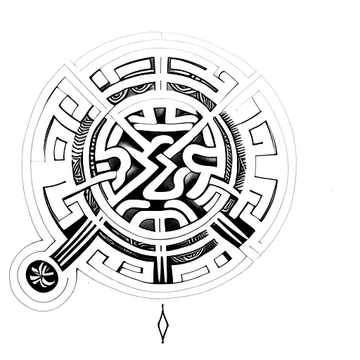 A Minimalist Tattoo Design Of A Traditional Paoreinoa Tribal Symbol