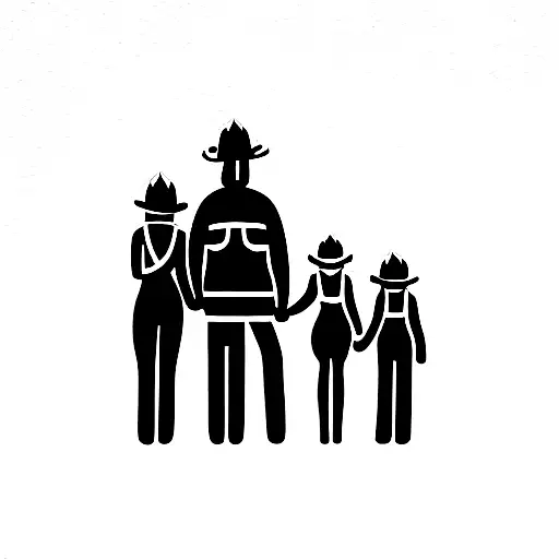 Fire Fighter With Family