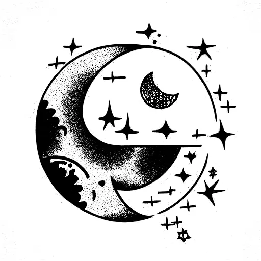 Moon And Sun And Stars Wich Mean Love And Hate And Life And Success