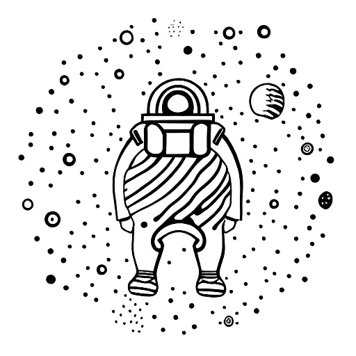 Space Suit With An Eleven On The Helmut Surrounded By Jellyfish