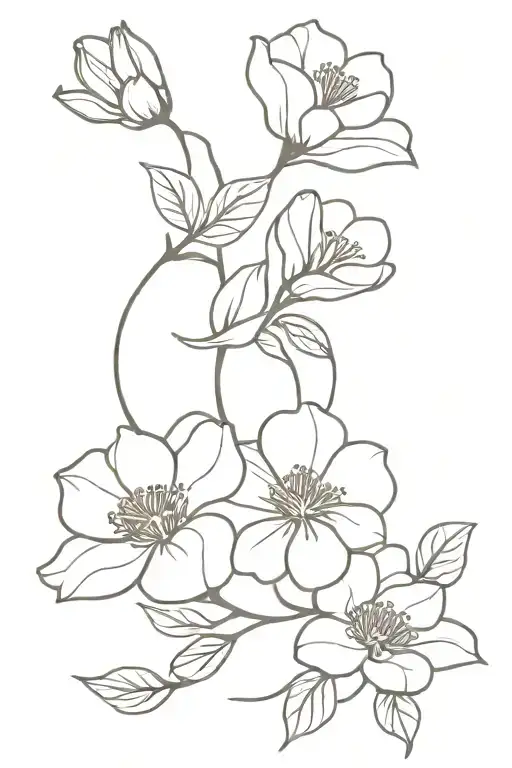 February And September And July Birth Flowers Intertwined