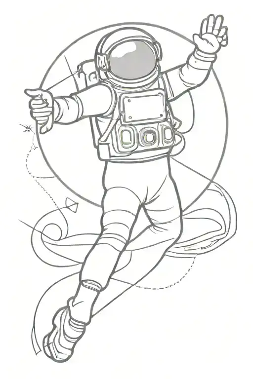Astronaut And Clock Hands Pointing