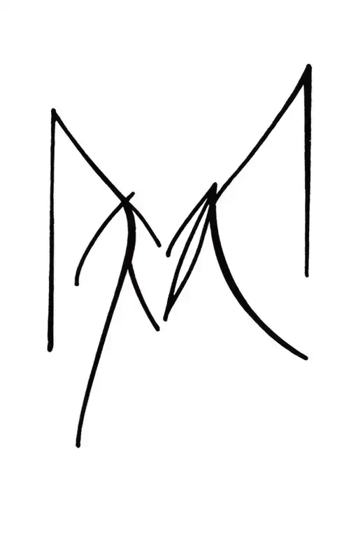 Black M M Letter