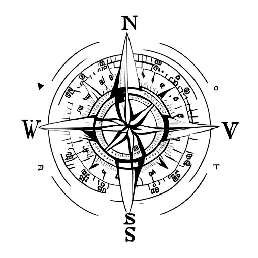 A Minimalist Tattoo Of A Compass Symbolizing Your Love For Travel And Exploration