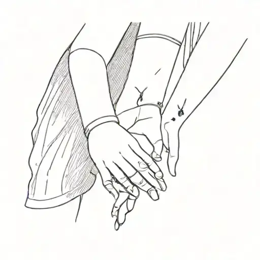 Little Thin Small Tattoo Frienship Girls Together