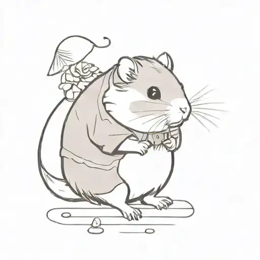Female Hamster Wearing Old Dress And Old Boots