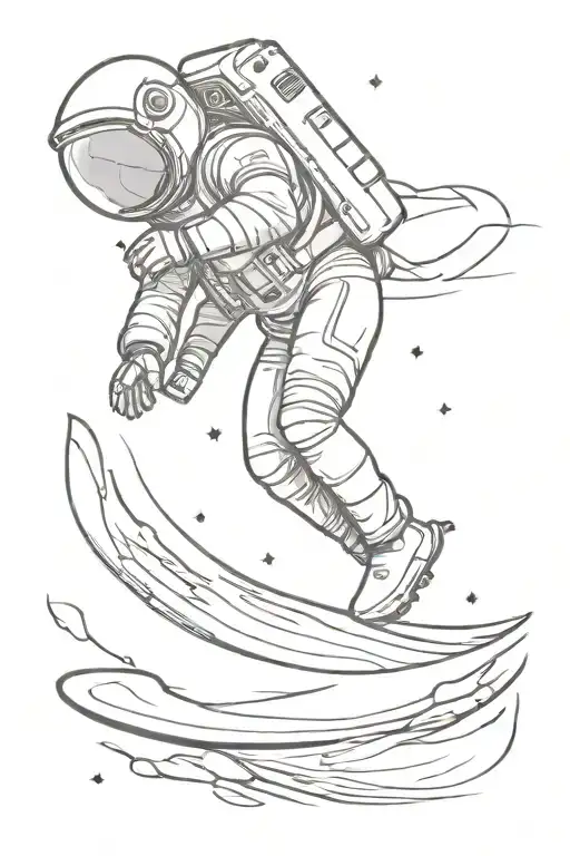 Astronaut Surfing In Space