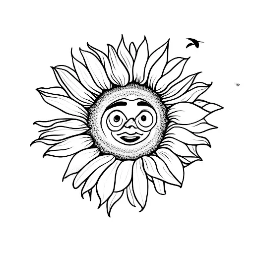 Sunflower With Plane And Sun