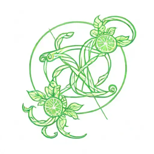 Lime And Cancer Zodiac Sign Intertwined