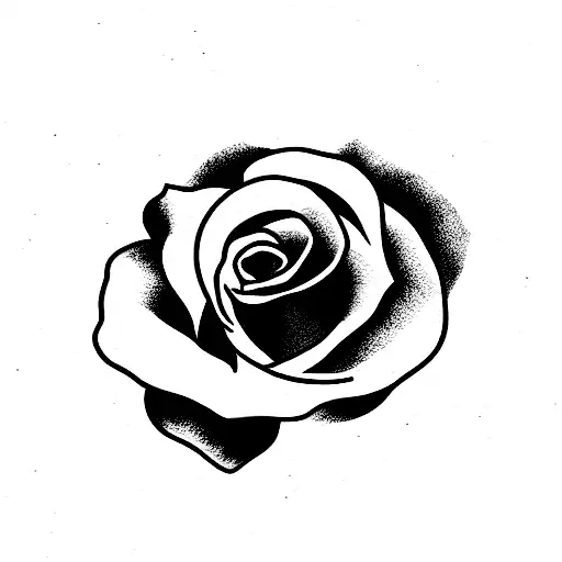 A Frame With Minimalistic Silhouette Of A Rose